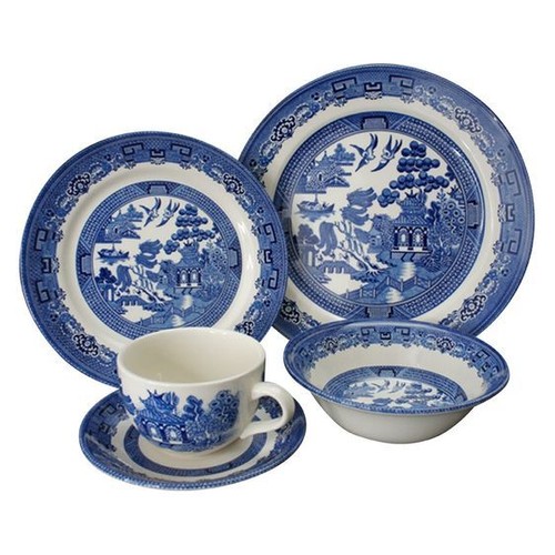 NEW Claytan Blue Willow 20Piece Dinner Set eBay