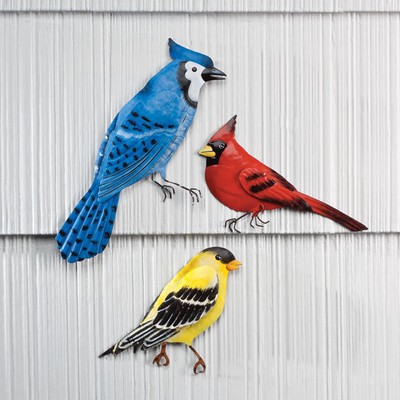 Set of 3 colorful painted metal hanging ...