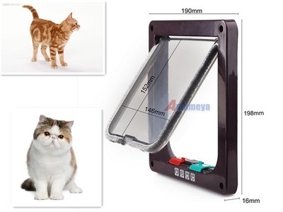 Brown 4-Way Magnetic Lockable Safe Flap Door ...