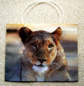 Details about 1 x Large Reusable Decorative Gift Bag Carrier Lioness ...