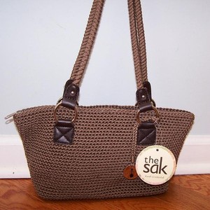 Details about THE SAK CAMBRIA HAND-CROCHET SOLID TAUPE SHOULDER BAG ...