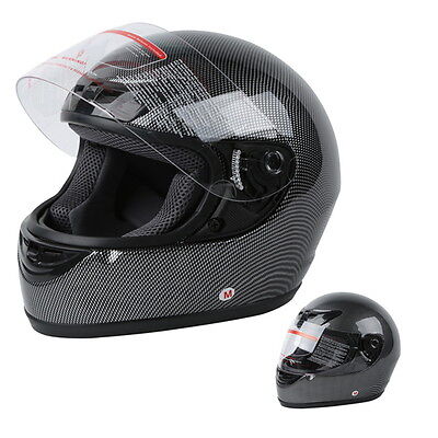 Carbon Fiber Flip Up Full Face Motorcycle Helmet Street DOT APPROVED Size S-XL
