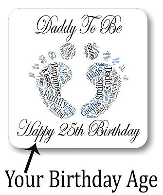 New Personalised Daddy To Be Birthday Age Coaster Gift Best Dad Father
