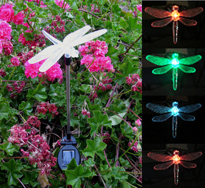 Solar Powered Dragonfly Garden Yard Stake Color ...