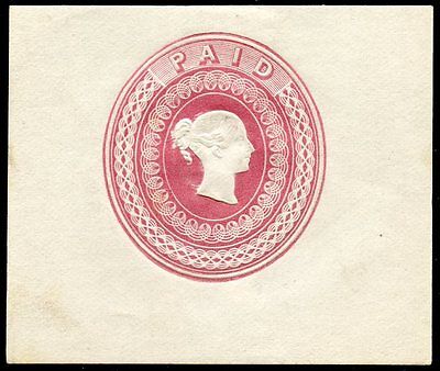 RARE 1848 postal stationery essay by Charles Whiting with “Wyon” type head