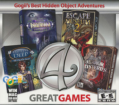 4 GREAT GAMES Gojii's Best Hidden Object Adventure PC Windows & MAC Games - (Best Hidden Object Adventure Games)
