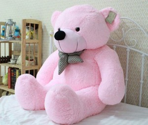 Cute 100CM Large Pink Fluffy Teddy Bear Huge Soft 100% Cotton Doll Plush Stuffed | eBay