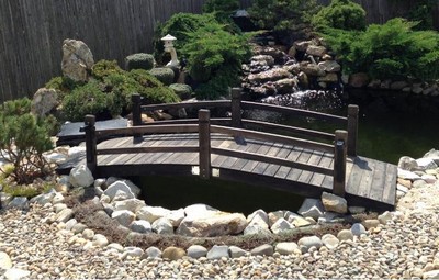 Rustic Garden Wooden Bridge Cedar Stream Walkover ...