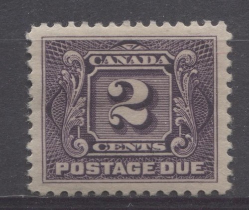 Canada-J2c-2c-Plum-1906-1928-Postage-Due-Dry-Printing-VF-84-OG-HR