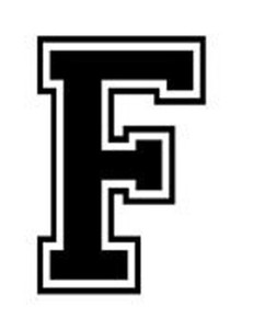 Varsity College Lettering - Letter F - Car Tablet Vinyl ...