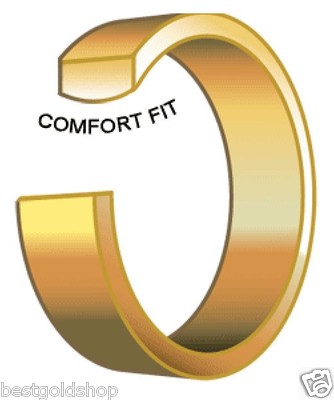 Pre-owned Bestgoldshop 5mm Comfort Silk Fit Plain Wedding Band Ring Genuine 14k Yellow Gold In Dark Khaki