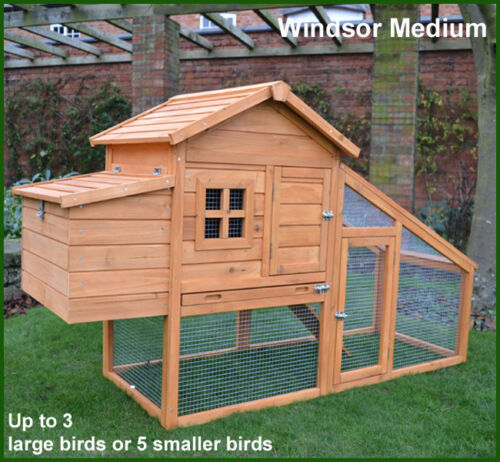 CHICKEN COOP &amp; RUN HEN HOUSE POULTRY ARK HOME NEST BOX COUP COOPS 