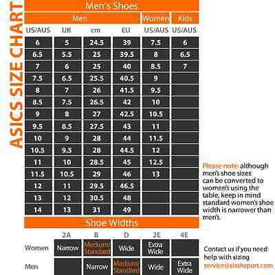 asics gel lyte 3 size chart