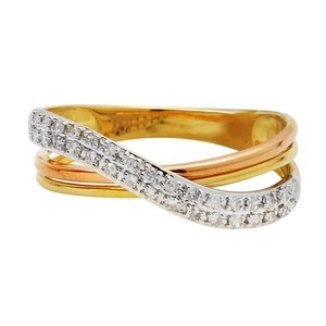 FINE-14K-ROSE-YELLOW-WHITE-GOLD-PAVE-DIAMOND-WEDDING-BAND-COCKTAIL ...