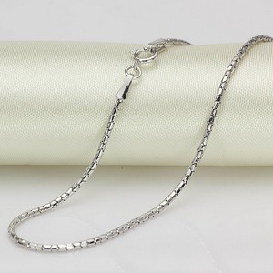 Details about FINE 18 INCH 18K White Gold Necklace Round Link Chain ...