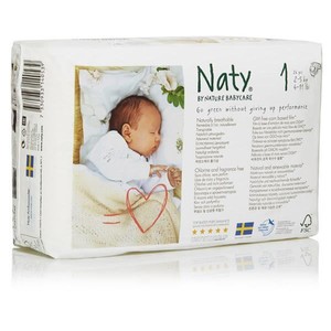 Couches Naty by Babycare T1 nouveaux nes 2 5kg ecologiques jetables