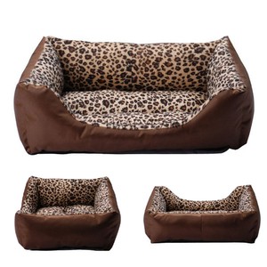 ... -Pet-Cat-Dog-Animals-Bed-Warm-Square-Leopard-Print-Soft-Sofa-Doghouse