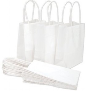 white 15x20x8cm Kraft bags White Birthday  Paper Gift Bag Gift Party kraft gift paper Loot  Bags *