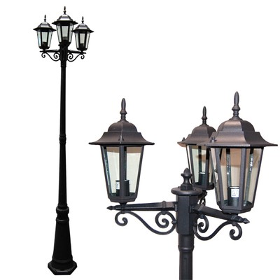 Deluxe Matt Black Finished 3 Lights Outdoor ...