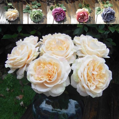 Artificial Silk Rose Floral Flower Bridal Bouquet ...