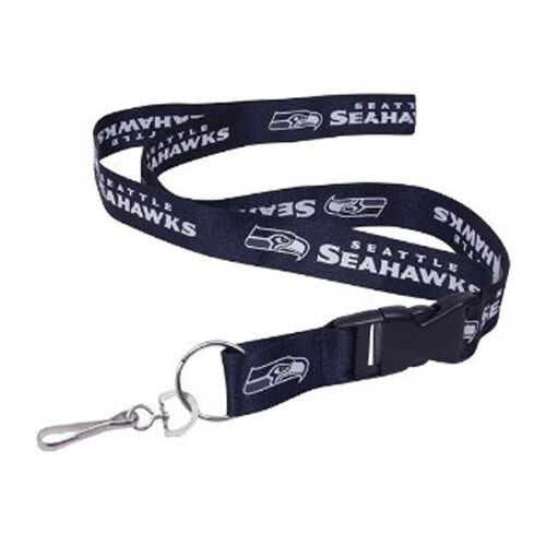 Seahawks-Blue-Licensed-NFL-Keychain-ID-Holder-Detachable-Lanyard-Brand-New