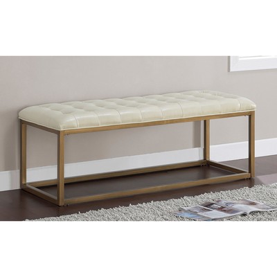 Leather Tufted Bench Modern Ottoman Furniture Storage ...