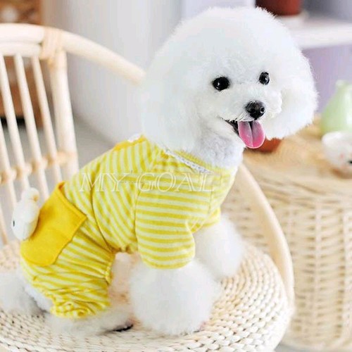 Small Pet Dog Stripe Pajamas Coat Cat ...