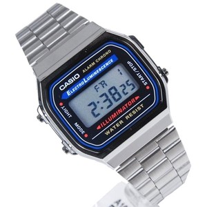 Casio A168WA-1 Classic Digital Stainless Steel Watch Alarm Chronograph A168W-1