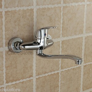 Chrome-Wall-Mounted-Long-Spout-Kitchen-Sink-Faucet-Vessel-Mixer-Tap ...