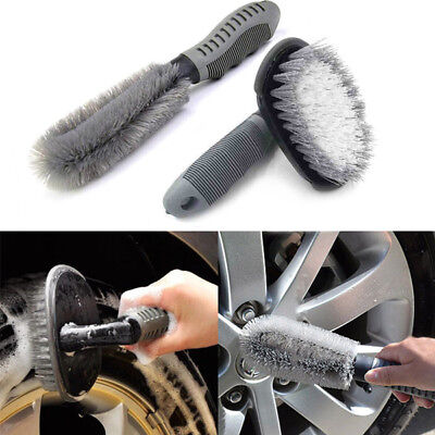 2Pcs For Auto Motorcycle Wheel Tire Rim Hub Cleaning Brush Wash Scrub Tools