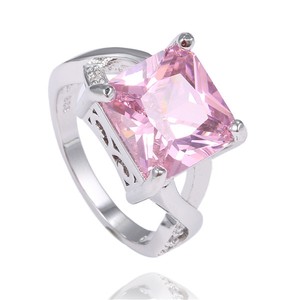 ... Wholesale 1pc 925 Sterling Silver Pink Cubic Zirconia Rings Size 7