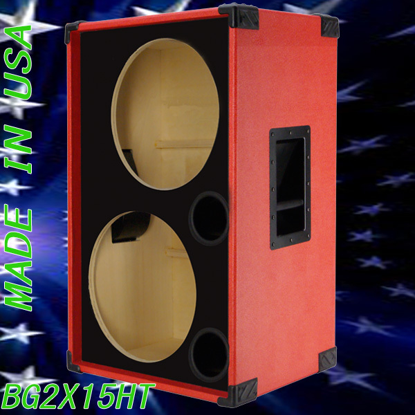 2X15 Empty Bass Guitar Speaker Fire Red Tolex BG2X15SFRBf eBay