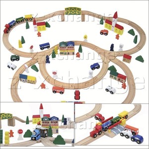 103 pc WOODEN TRAIN CITY SET fits FREE THOMAS brio chuggington NEW 100 