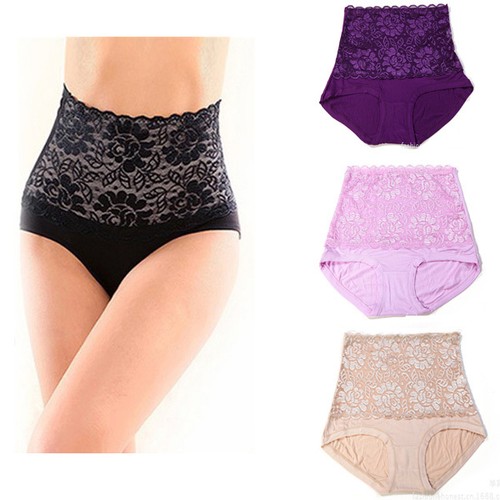 Women-Modal-High-Waist-Sexy-Lace-Belly-in-Carry-buttock-briefs-Underwear-Mary