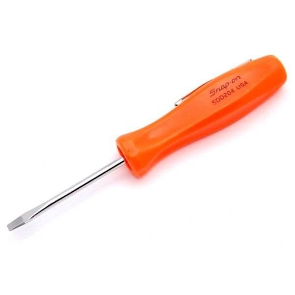 Snap on tools flat tip orange pocket screwdriver with clip SDD204 eBay
