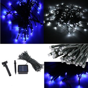 Blue/White LED Solar Powered String Fairy Lights Christmas Outdoor Party eBay