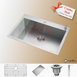 ... Stainless Steel Kitchen Sink Single Bowl Extra Wide Rim KTS3021 eBay