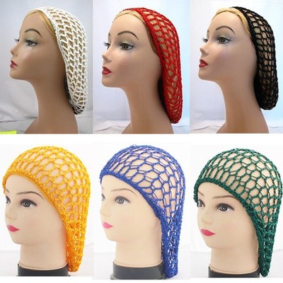 Women Rayon Snood Hair Net Crochet Hairnet Knit Hat Hairnet Hairband ...