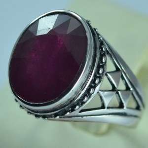 NATURAL-RUBY-STERLING-SILVER-MENS-RING-SIZE-10-PERSIAN-VINTAGE-DESIGN