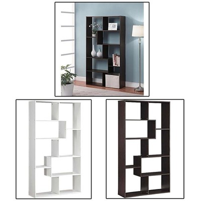 Bookcase 8 Shelf White Espresso Storage Home ...