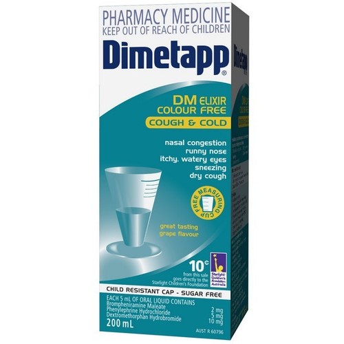Dimetapp DM Cold Cough Elixir 200ml NEW Cincotta Chemist eBay