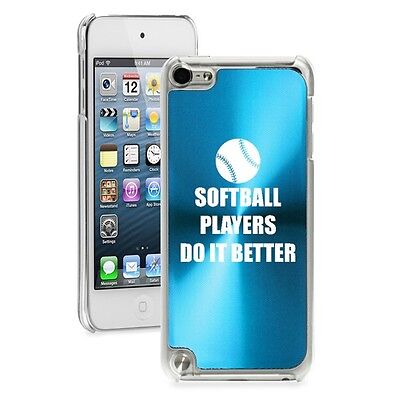 Light Blue Apple iPod Touch 5th 6th Gen Hard Case Softball Players Do it