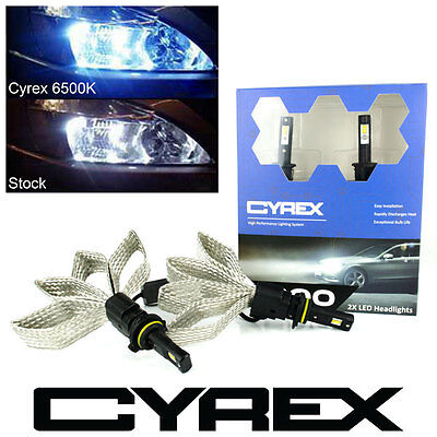 CYREX HEADLIGHT LED WHITE LIGHT BULB CONVERSION KIT H3 6500K CREE 60W BULBS