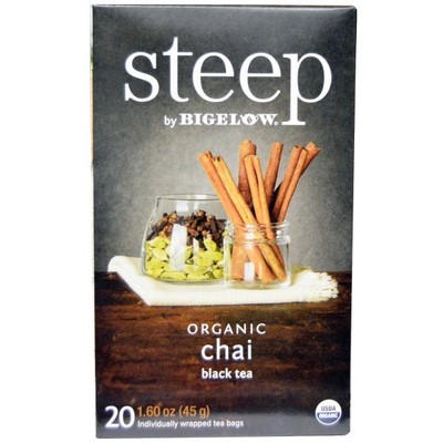 UPC 072310177086 product image for Steep, Organic Chai Black Tea, 20 Tea Bags, 1.60 Oz (45 G) - Bigelow | upcitemdb.com