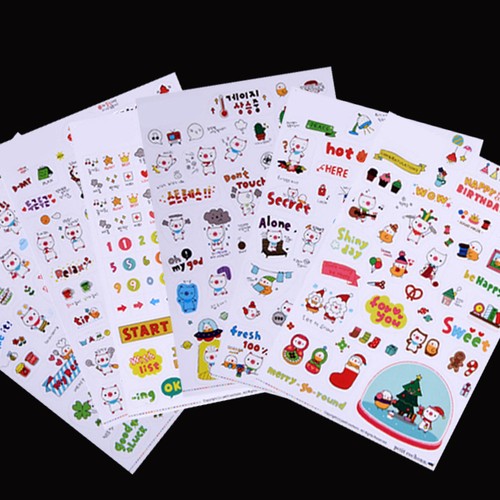 6 Sheet Pig Transparent Scrapbooking Calendar stickers ...