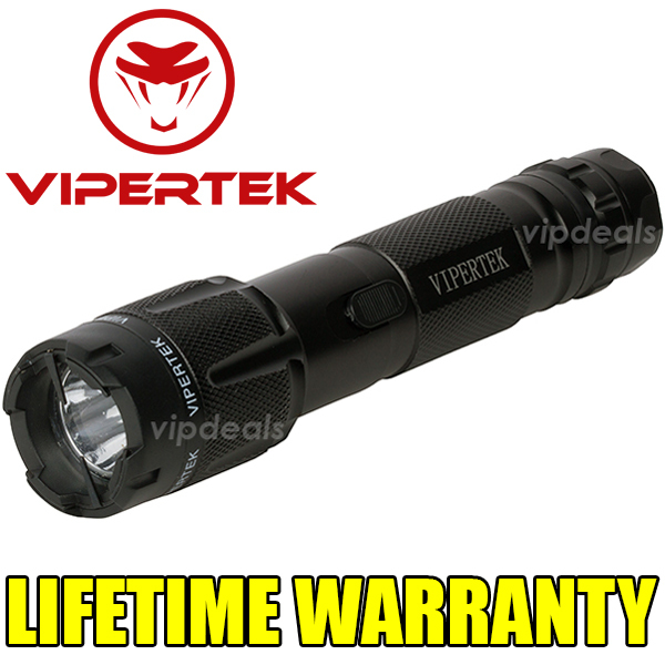 Vipertek Vts-T03 Metal Police 10 Bv Stun Gun Rechargeable Led Flashlight Black