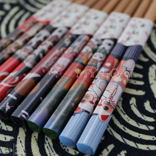 5 Pairs Eco-friendly Cat Chopsticks Japanese Wood ...