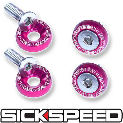4PC PINK BOLT/WASHER FOR TRUNK HOOD  LATCH RADIATOR SUPPORT 12MM 1/2" P6
