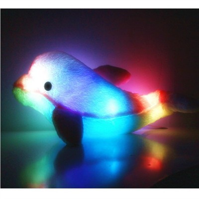 Plush Colorful LED Light Blue Dolphin Shape ...