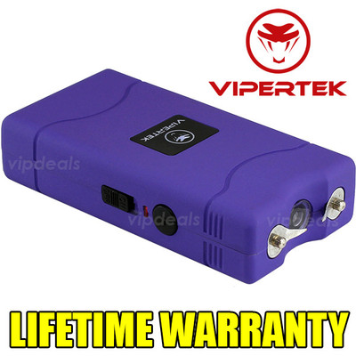 Vipertek Purple Vts-880 5 Bv Mini Rechargeable Led Police Stun Gun Taser Case